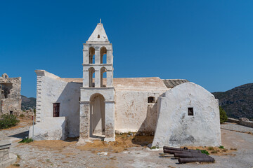 Panagia Myrtidiotissa church at Castle of Chora (Fortezza), Kythera island, Greece