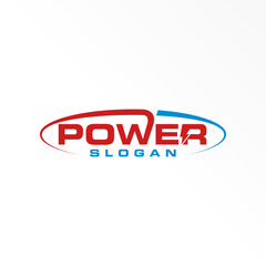 Letter or word POWER sans serif font in cutting Ellipse image graphic icon logo design abstract concept vector stock. Can be used as a symbol related to wordmark.