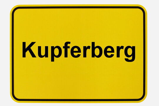 Illustration eines Stadteingangsschildes der Stadt Kupferberg