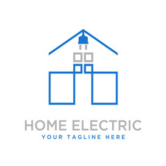 simple and unique house and stecker or plug in like image graphic icon logo design abstract concept vector stock. Can be used as a symbol related to tech or property