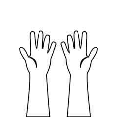 hand white color background, vector illustration