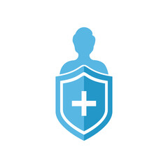 Immune system vector icon logo. Health bacteria virus protection. Medical prevention human germ