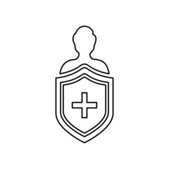 Immune system vector icon logo. Health bacteria virus protection. Medical prevention human germ