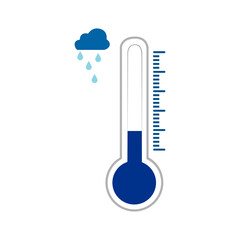 Naklejka premium Temperature icon set in flat style. Thermometer symbol isolated. Vector illustration