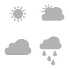 icons of weather conditions, weather in different seasons, vector illustration