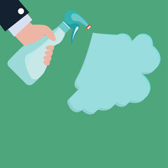 coronavirus protection, antiseptic spray antibacterial. Vector illustration