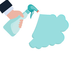 coronavirus protection, antiseptic spray antibacterial. Vector illustration