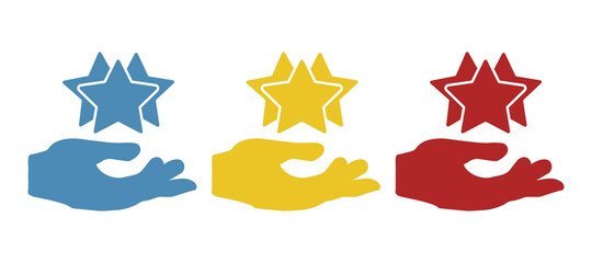 hands holding stars, vector illustration