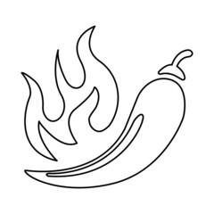 hot pepper icon, vector illustration