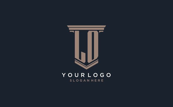 LO initial logo with pillar style, luxury law firm logo design ideas