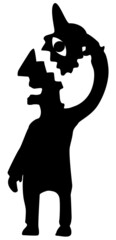 Hat Head Raise Silhouette Cartoon