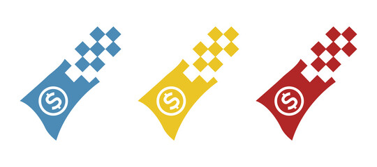 Fast payment logo icon vector cash and digital logo symbol, vector illustration - stock illustration