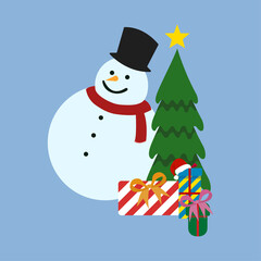 snowman icon, mister snow, vector illustration