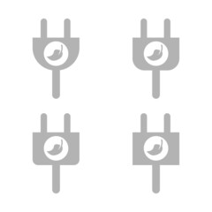 ecology energy icon, socket, ecological electricity, vector illustration
