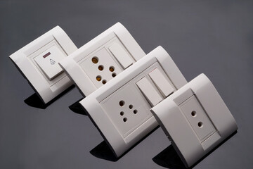 wall switch power electronic component socket different and modern realistic part | wall switch...