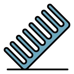 Pet comb icon. Outline pet comb vector icon color flat isolated