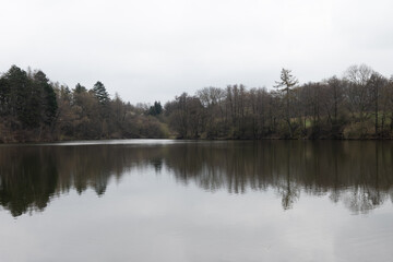 Fototapeta na wymiar Large pond in Vrchlice near Kutná Hora, Czech republic