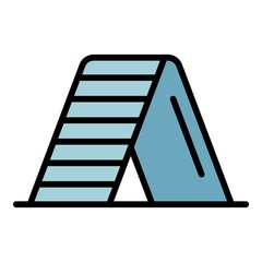 Dog training wall icon. Outline dog training wall vector icon color flat isolated