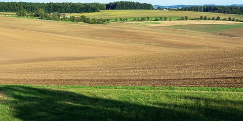 Field after harvest. East Moravia. Czechia. Europe.