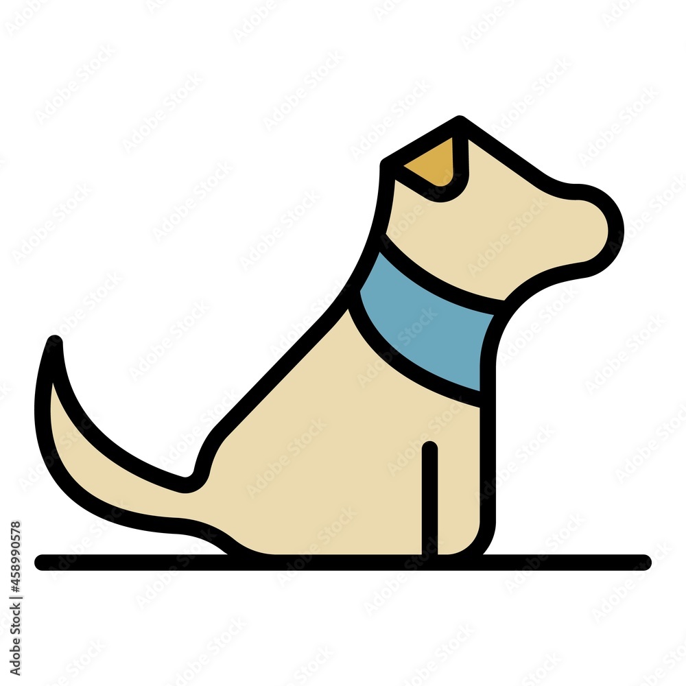 Wall mural Home puppy dog icon. Outline home puppy dog vector icon color flat isolated - Wall murals
