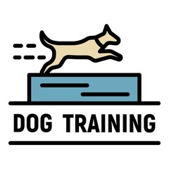 Dog training logo. Outline dog training vector logo color flat isolated