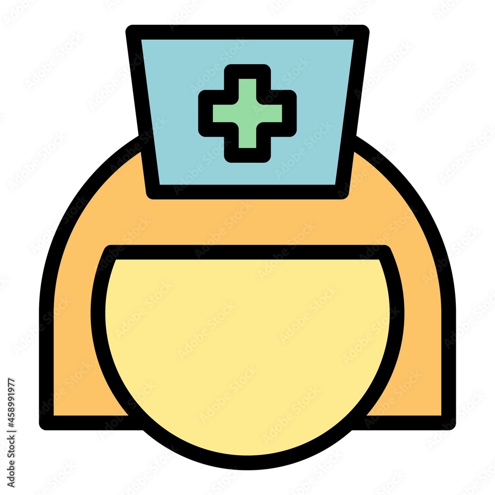 Wall mural nurse icon. outline nurse vector icon color flat isolated