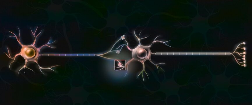 Connection between neurons to allow the transmission of nerve impulses. Stock Illustration | Adobe Stock Connection between neurons to allow the transmission of nerve impulses. Stock Illustration | Adobe Stock