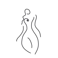 silhouette of a woman line illustration 