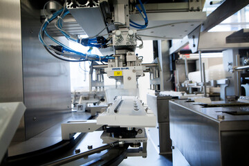 Pharmaceutical industry, automatic filling of injectable syringes (pre-filled syringes) in a sterile environment.
