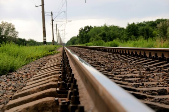 railroad tracks in the countryside