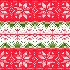 Vector Christmas Seamless Pattern. Design for banner, poster, card, invitation and scrapbook