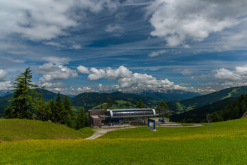 Austria mountains near Sankt Johann im Pongau in cloudy day
