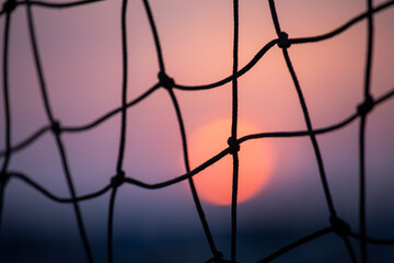 beach volley sunset and net