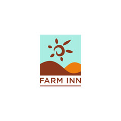 Farm inn. Logo template.
