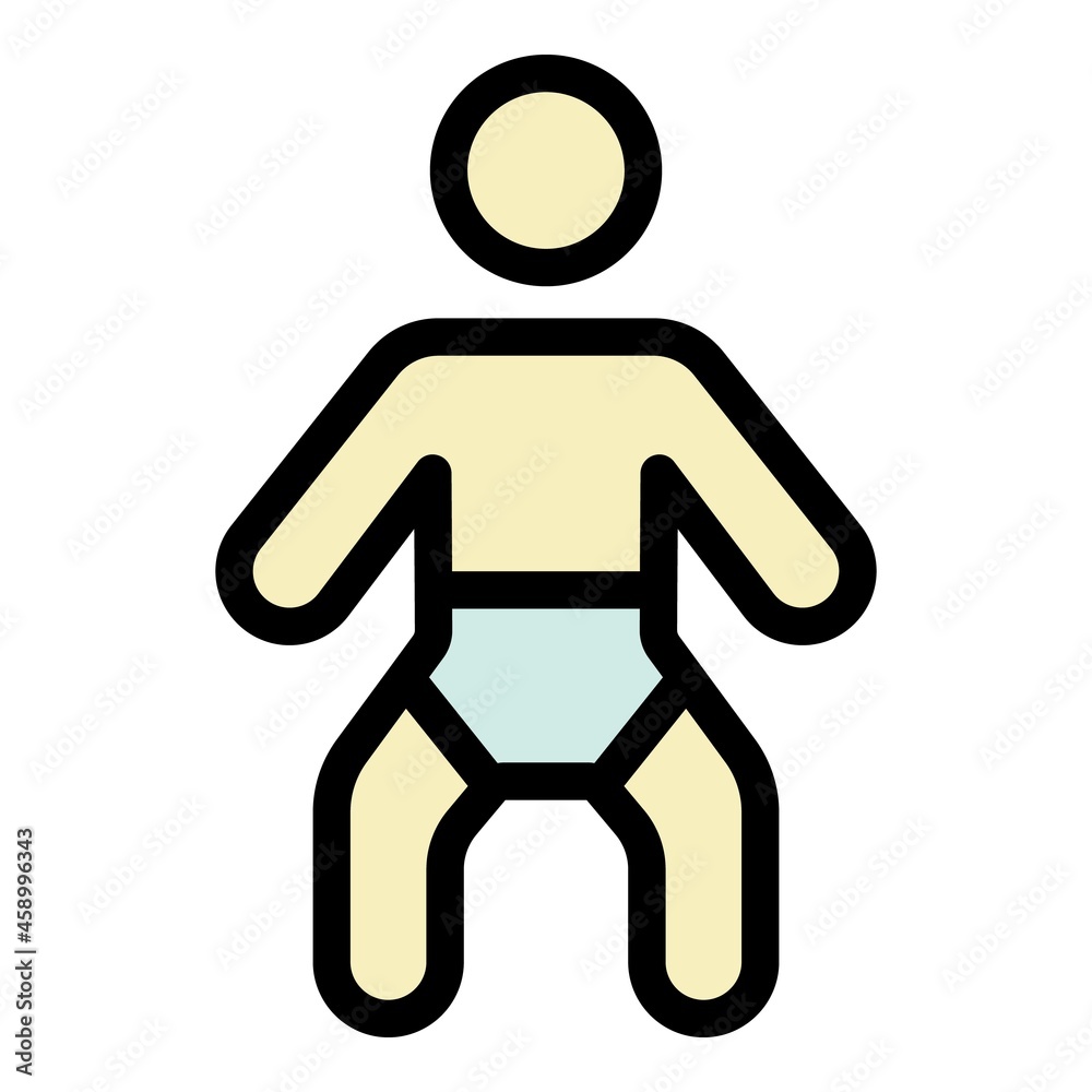 Poster baby kid icon. outline baby kid vector icon color flat isolated - Posters
