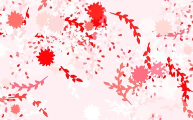 Light Red vector doodle pattern with flowers