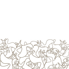 Vector Horizontal border Sufi dancers Dervish background pattern
