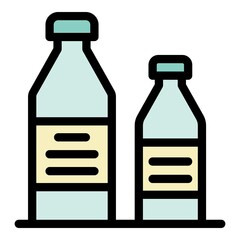 Medical bottles icon. Outline medical bottles vector icon color flat isolated