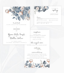 floral autumn wedding card invitation template