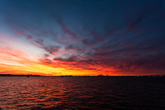 Sunset over water