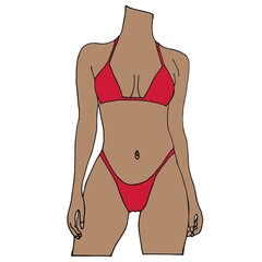 Vector illustration of a woman in a swimsuit