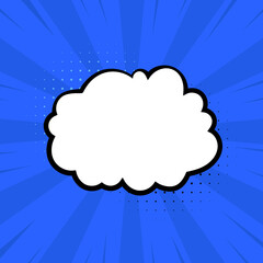 Vintage pop art comics speech bubble vector. Black and white color background