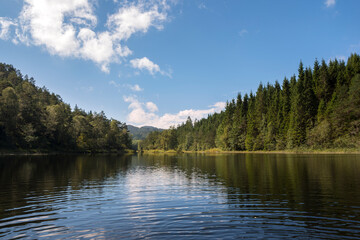 canoe ride on lake Osoyro in Norway