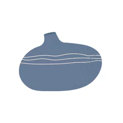 Foto op Plexiglas Ceramic vase. Modern of hand made pottery vase. Home decoration. Textures vector illustration. Isolated on white background. © anniebirdie
