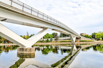 The Flora Footbridge across the Rideau Canal from the Glebe to Old Ottawa South in Ottawa