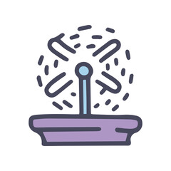 rotating fountain color vector doodle simple icon