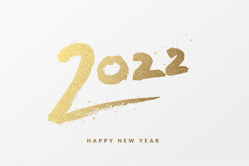 Happy New Year 2022 greeting card. Vector illustration concept for background, greeting card, party invitation card, website banner, social media banner, marketing material.