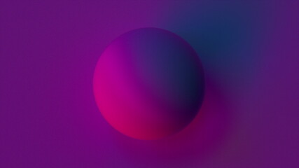 Bright ball with colorful 3d render gradient floating on surface. Creative minimalism with simple geometrically round shape. Futuristic planet in abstract space