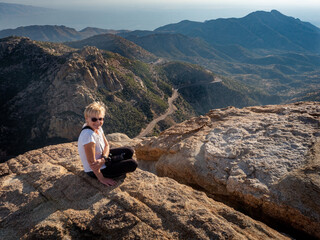 Woman on Mt Lemmon in Santa Catalin Natural Area in Tucson Arizona 