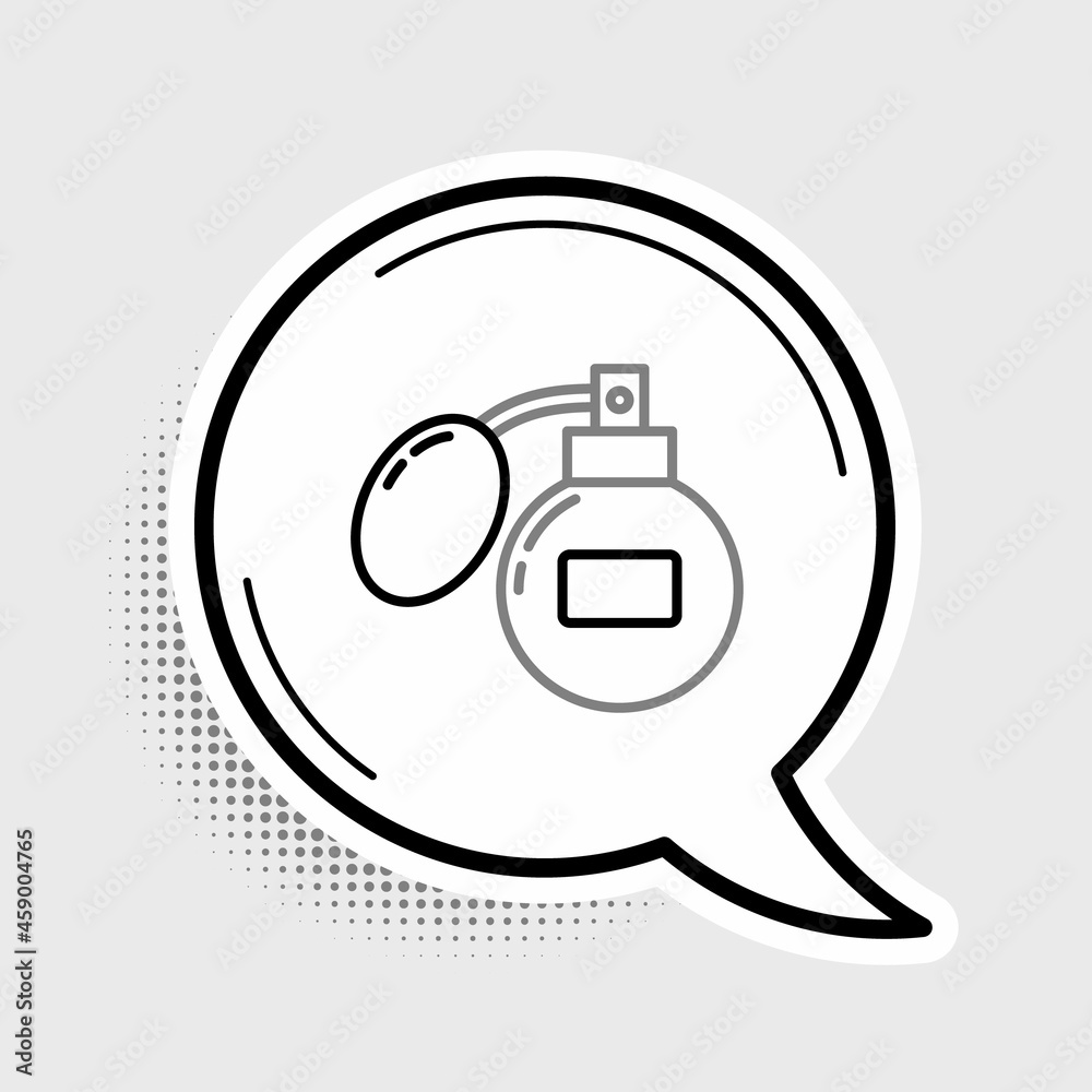 Sticker line aftershave icon isolated on grey background. cologne spray icon. male perfume bottle. colorful 